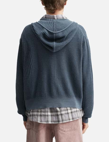 Waffle Cotton Color Dyed Hoodie Zip-Up view 12