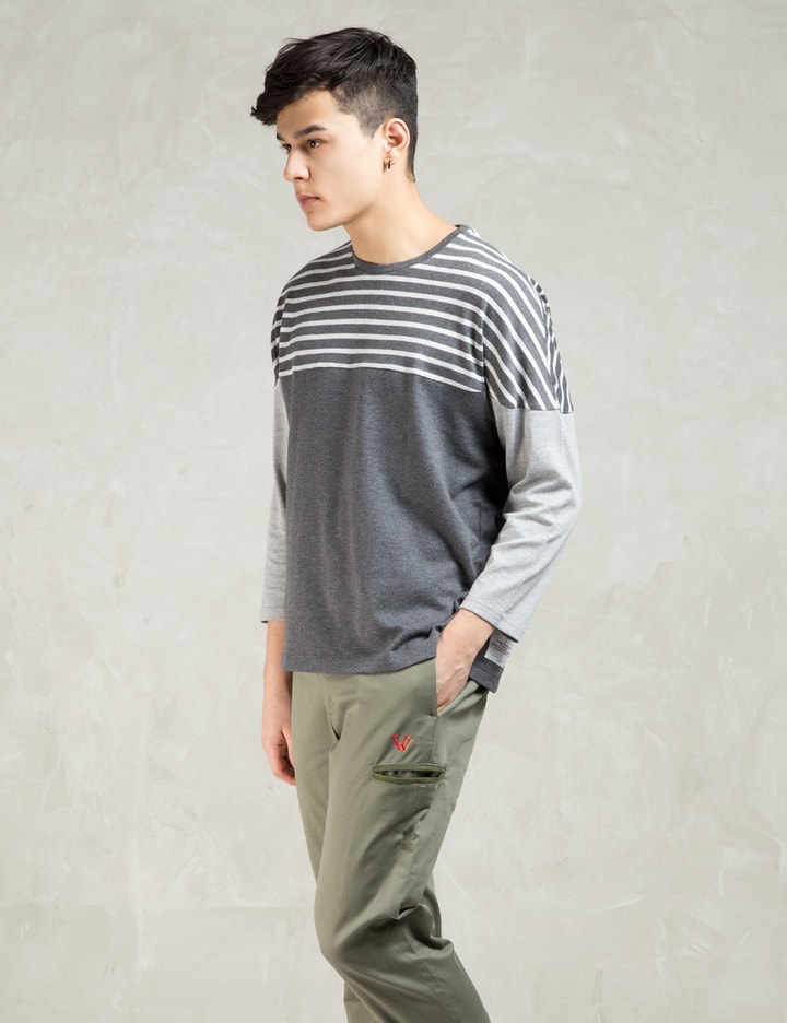 Grey L/S Stripe Patch Tee Placeholder Image