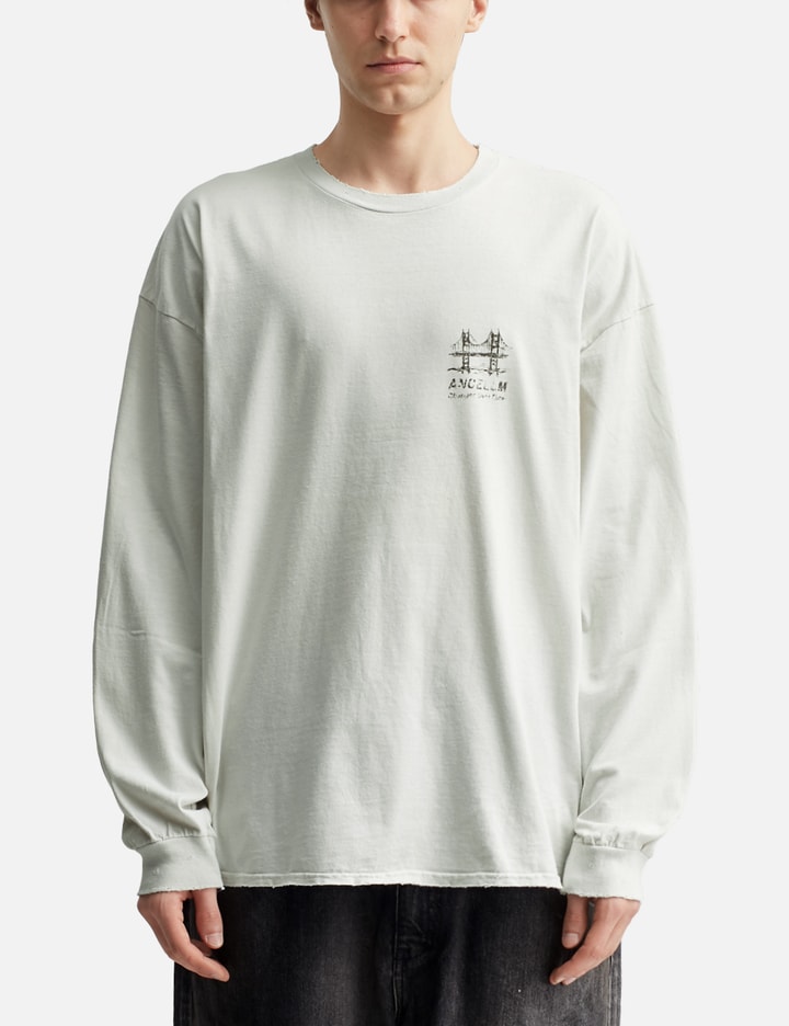 Ancellm Bridge Long Sleeve T-shirt In White