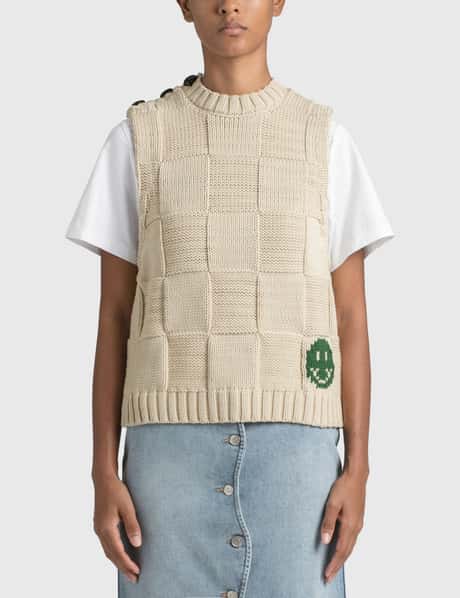 Ganni Smiley Fitted Sweater Vest HBX1
