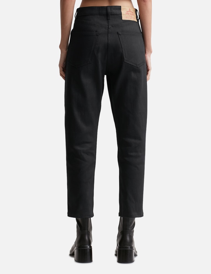 Shop Prada Stretch Denim Five-pocket Jeans In Black