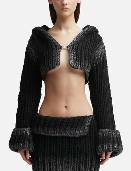Misbhv BULKY WAX KNITTED HOODED TOP