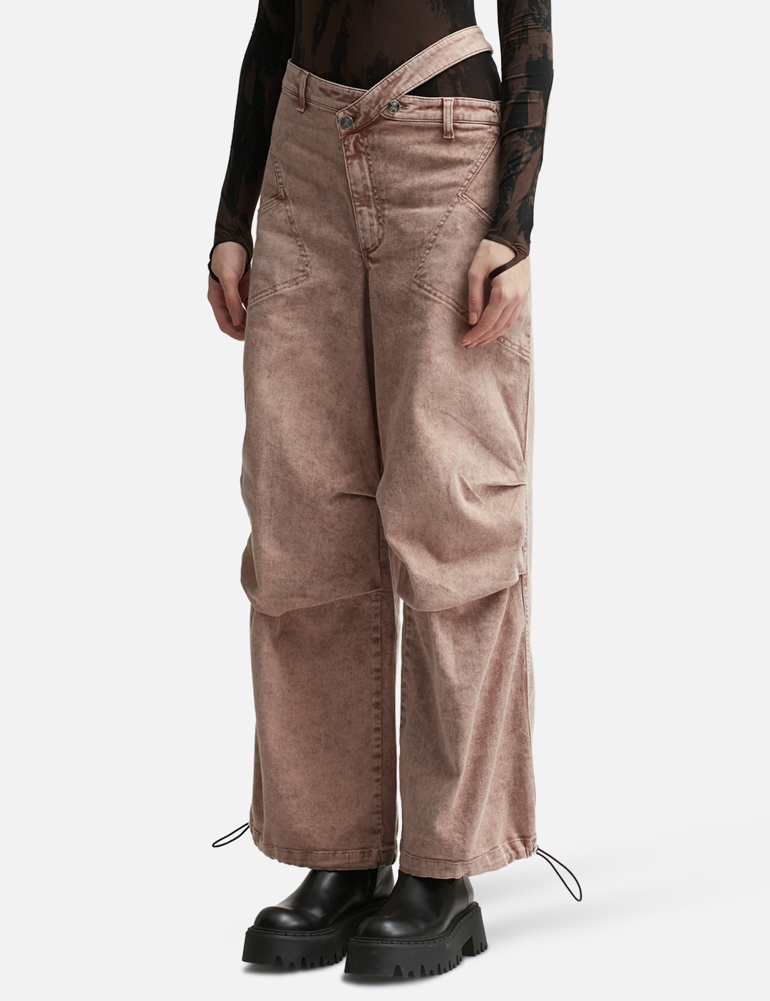 WASHED DENIM CARGO PANTS view 8