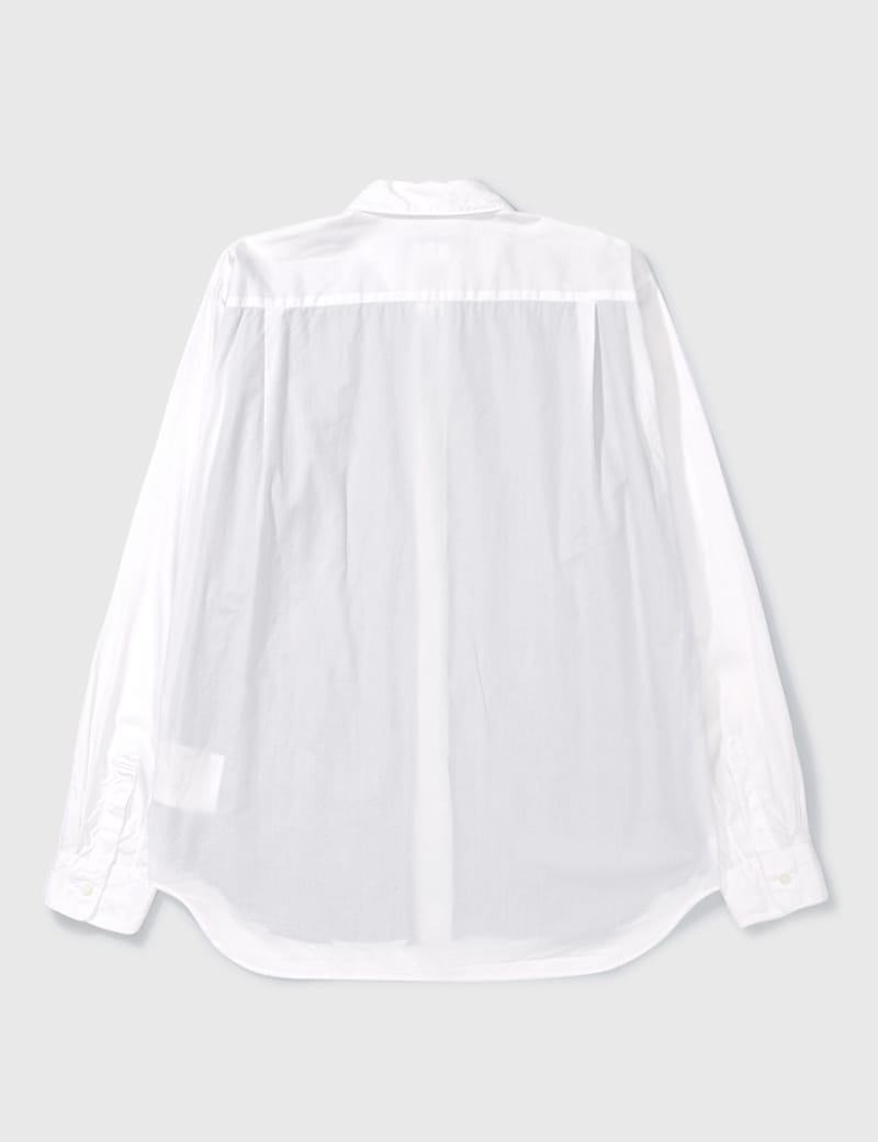 Black Comme Des Garçons raw-cut hem shirt jacket - White