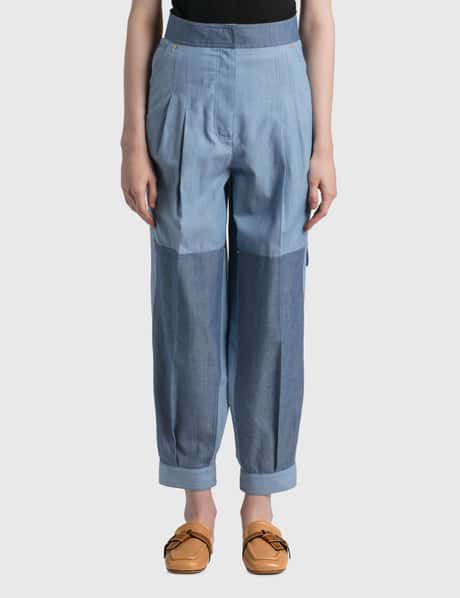 Loewe Cropped Chambray Balloon Trousers