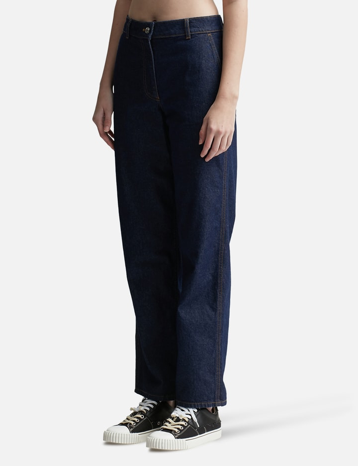 Shop Maison Kitsuné Straight Denim Jeans In Blue