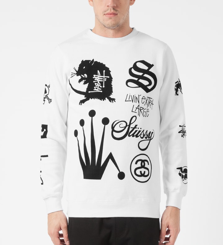 White Crown Collage Crewneck Sweater Placeholder Image