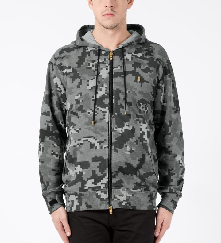 Camo Green Digital Camo Zip Up Hoodie Placeholder Image