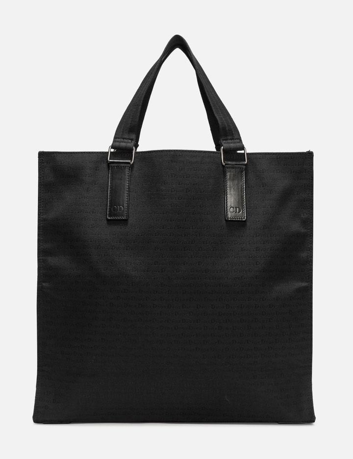 Dior Logo Pattern Tote Bag In Black