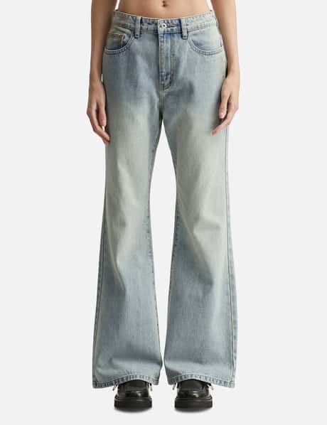 FRAGILE CLUB Light Blue Flared Fit Denim