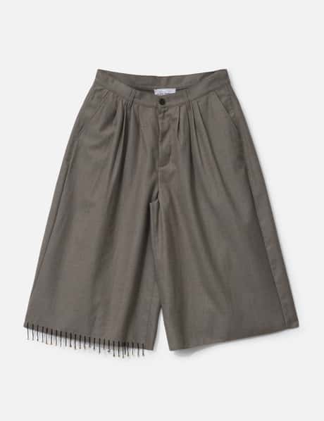 Glass Cypress Gray Shortened Wide Leg Trouser