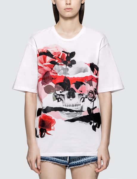 Alexander McQueen Rose Skull Printed T-shirt HBX Globally