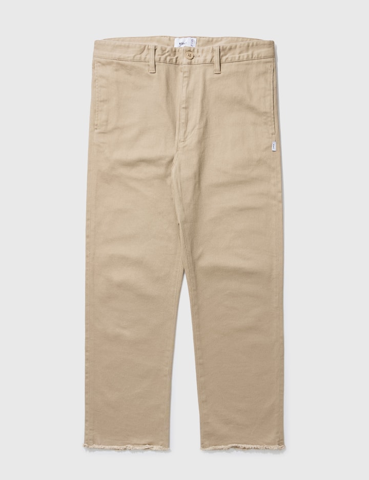 Wtaps Khaki Pants With Fringed Hem In Brown