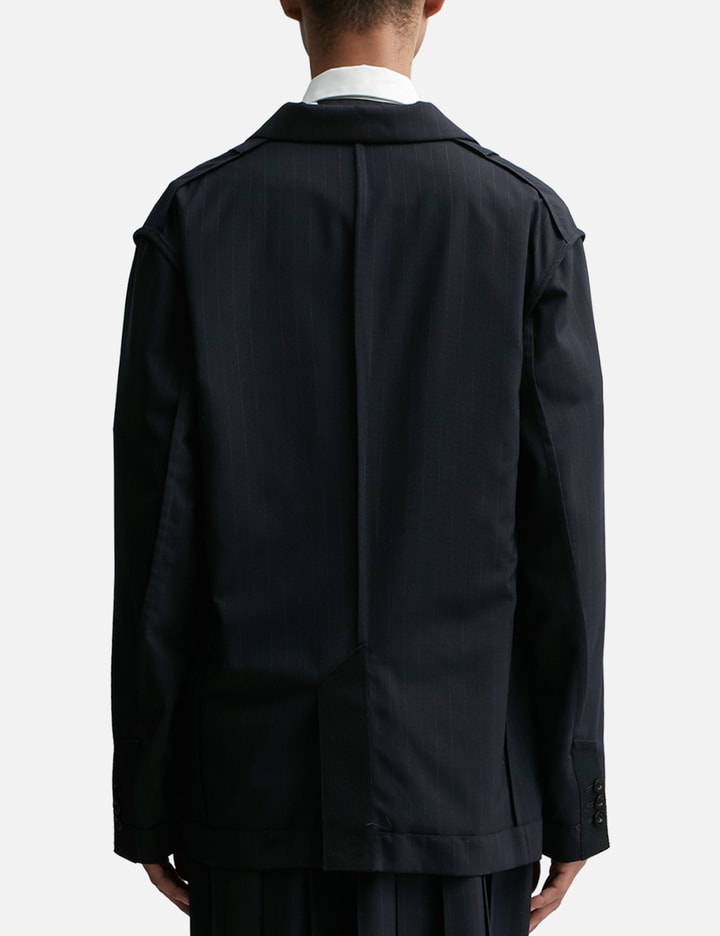 Shop Sacai Chalk Stripe Jacket In Blue