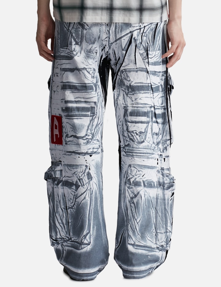 Shop Diesel P-garcia Chalky Cargo Pants With Logo Patches In White