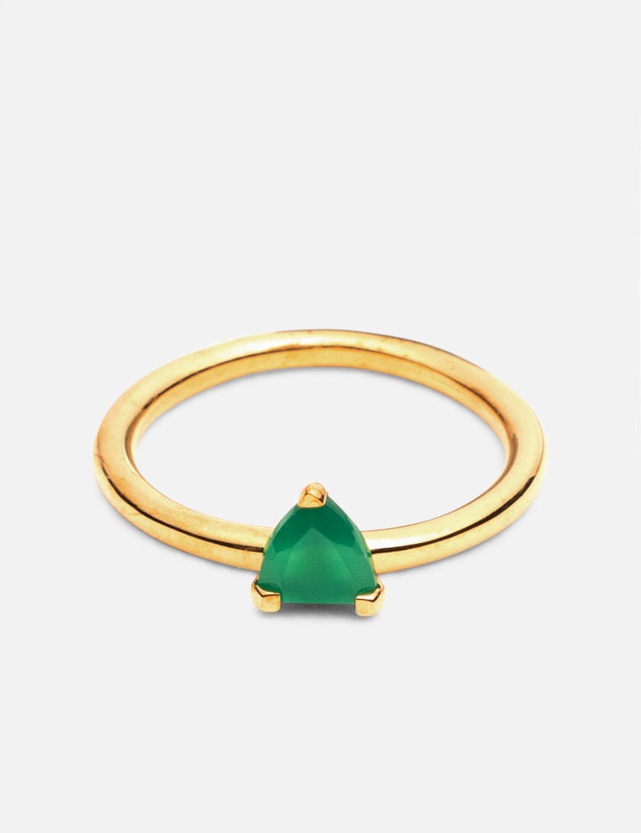 Suot Studio Half Cut Mini Green Chalcedony Ring