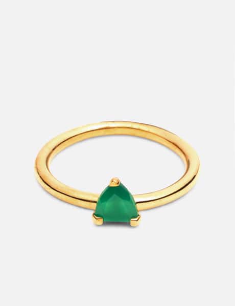 SUOT Studio Half Cut Mini Green Chalcedony Ring