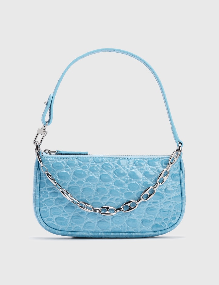 BY FAR Mini Rachel Croco Shoulder Bag