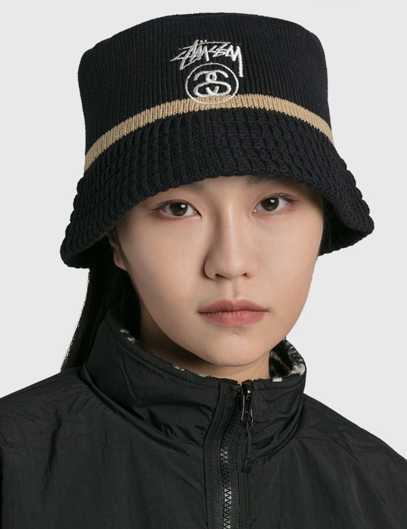 STUSSY Bucket Hat SS Link Knit White