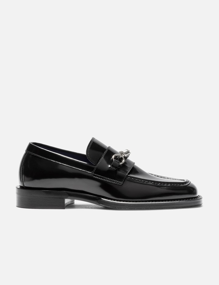 Burberry Leather Barbed Loafers In Black