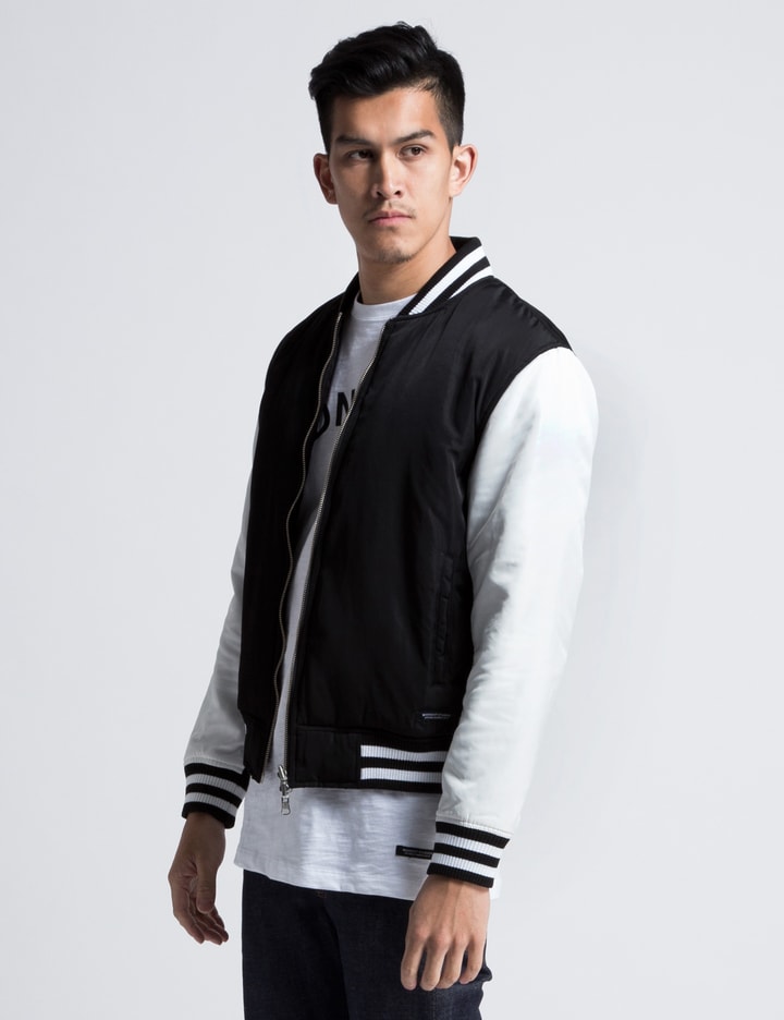 Black/White Nylon Bomber Jacket Placeholder Image