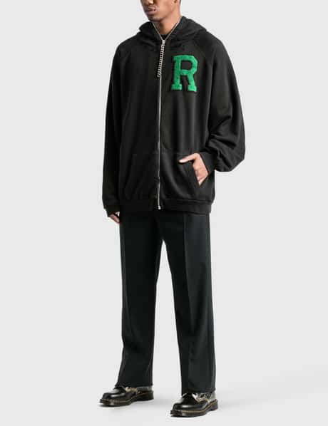 Raf Simons - Badge And Print Oversized Zipped Hoodie | HBX
