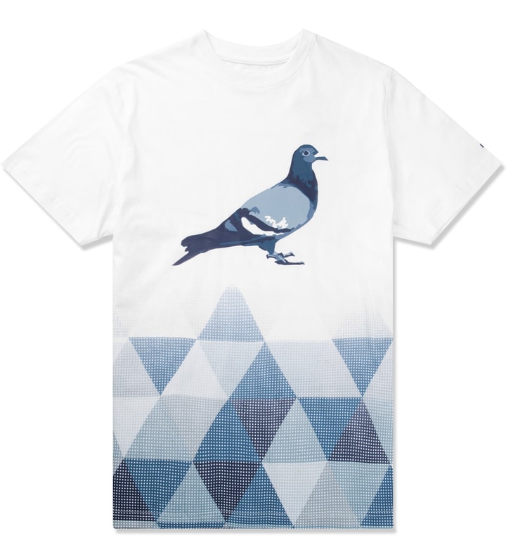 White/Navy Fractal Pigeon T-Shirt Placeholder Image