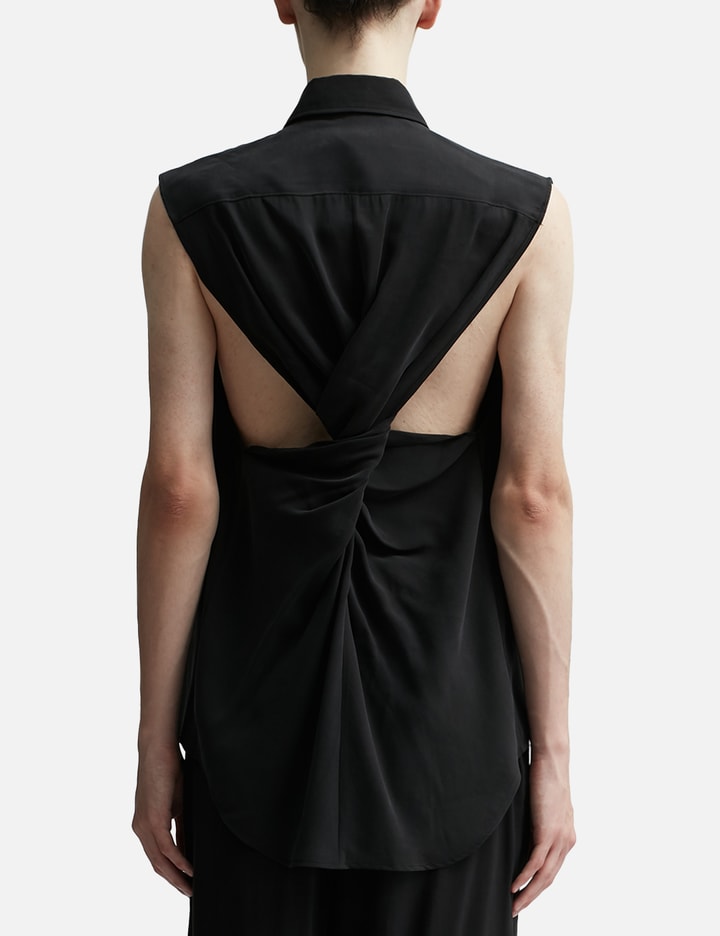 Shop Lgn Louis Gabriel Nouchi Sleeveless Shirt With Twisted Back In Black
