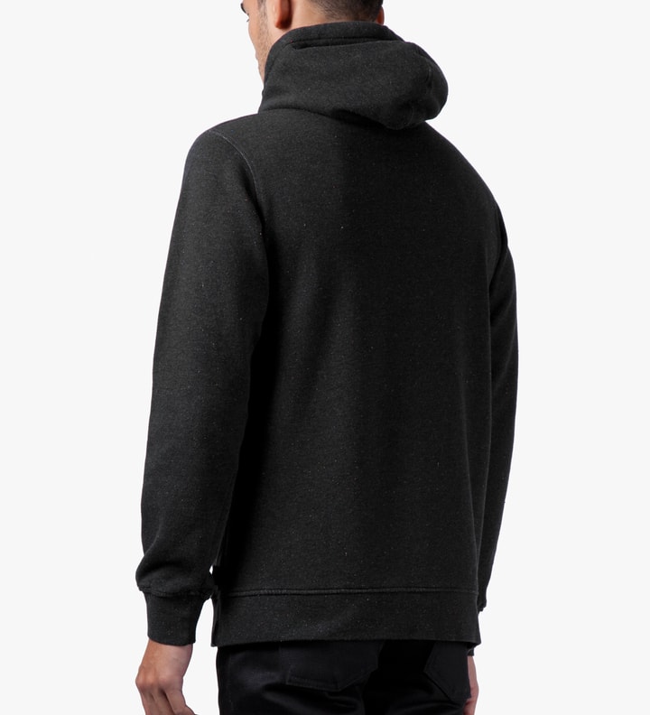 Black Horse Face Hooded 1/4 Zipper Sweater Placeholder Image