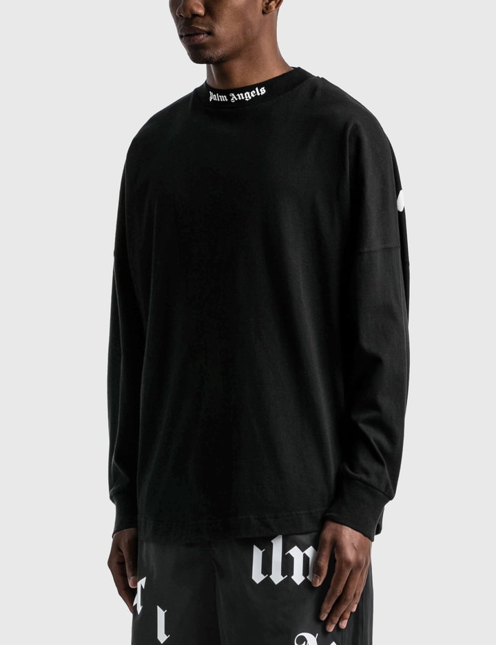 Palm Angels Burning Logo Classic Longsleeve T-shirt Black/White - FW22 - DE Palm Angels Burning Logo Classic Longsleeve T-shirt Black/White - FW22 - DE