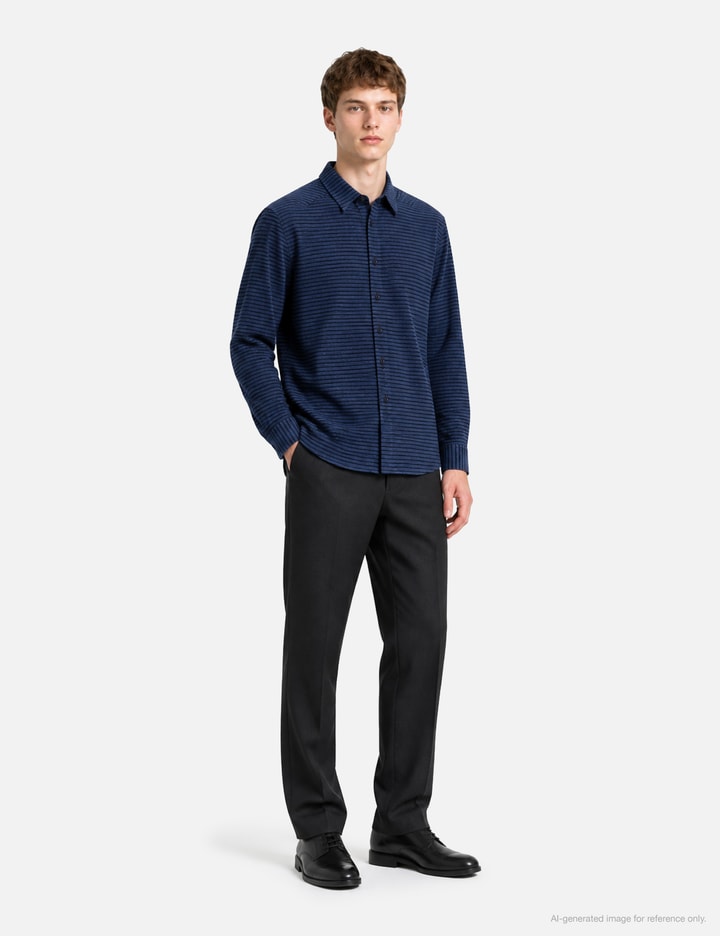 Moondal Adam Cotton Shirt In Navy Stripe