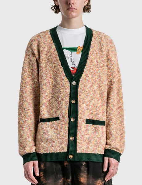 Brain Dead - TEDDY FUR STRIPED CARDIGAN | HBX