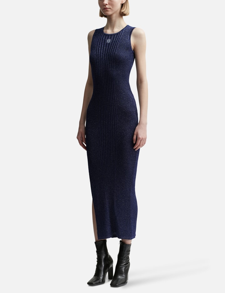 loewe bodycon dress Loewe Blue Anagram Embroidered Logo Bodycon Tank Sleeveless Long Dress