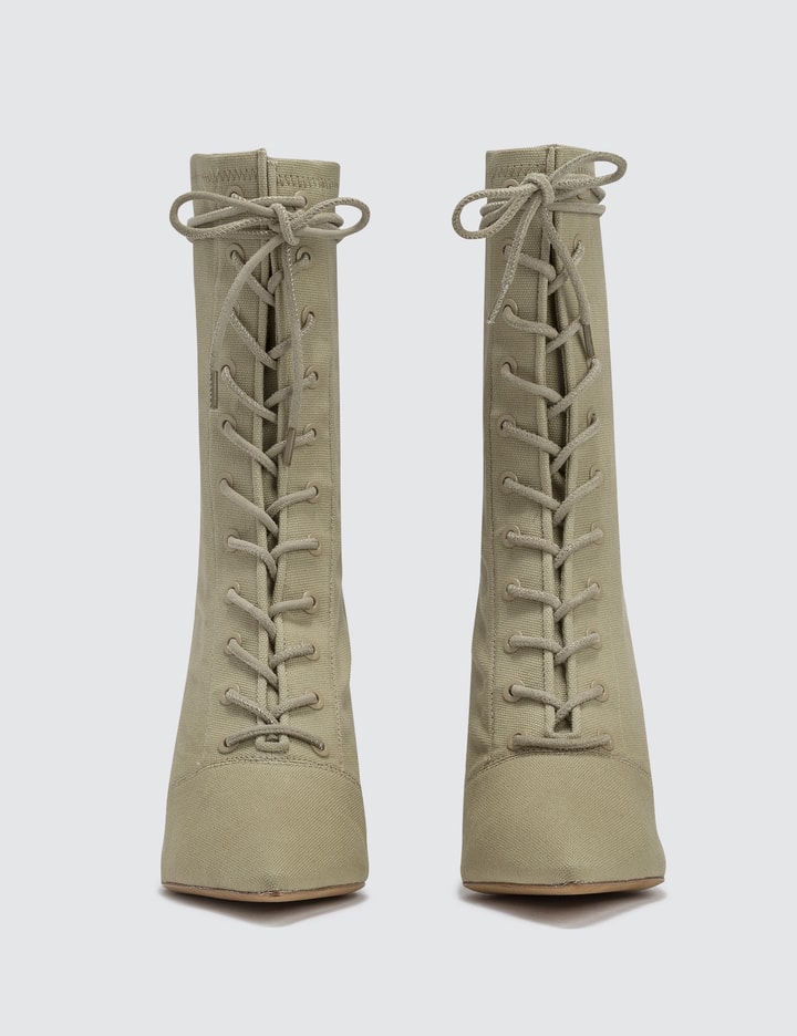 Women's Lace Up Ankle Boot In Stretch Canvas 90mm Heel Placeholder Image