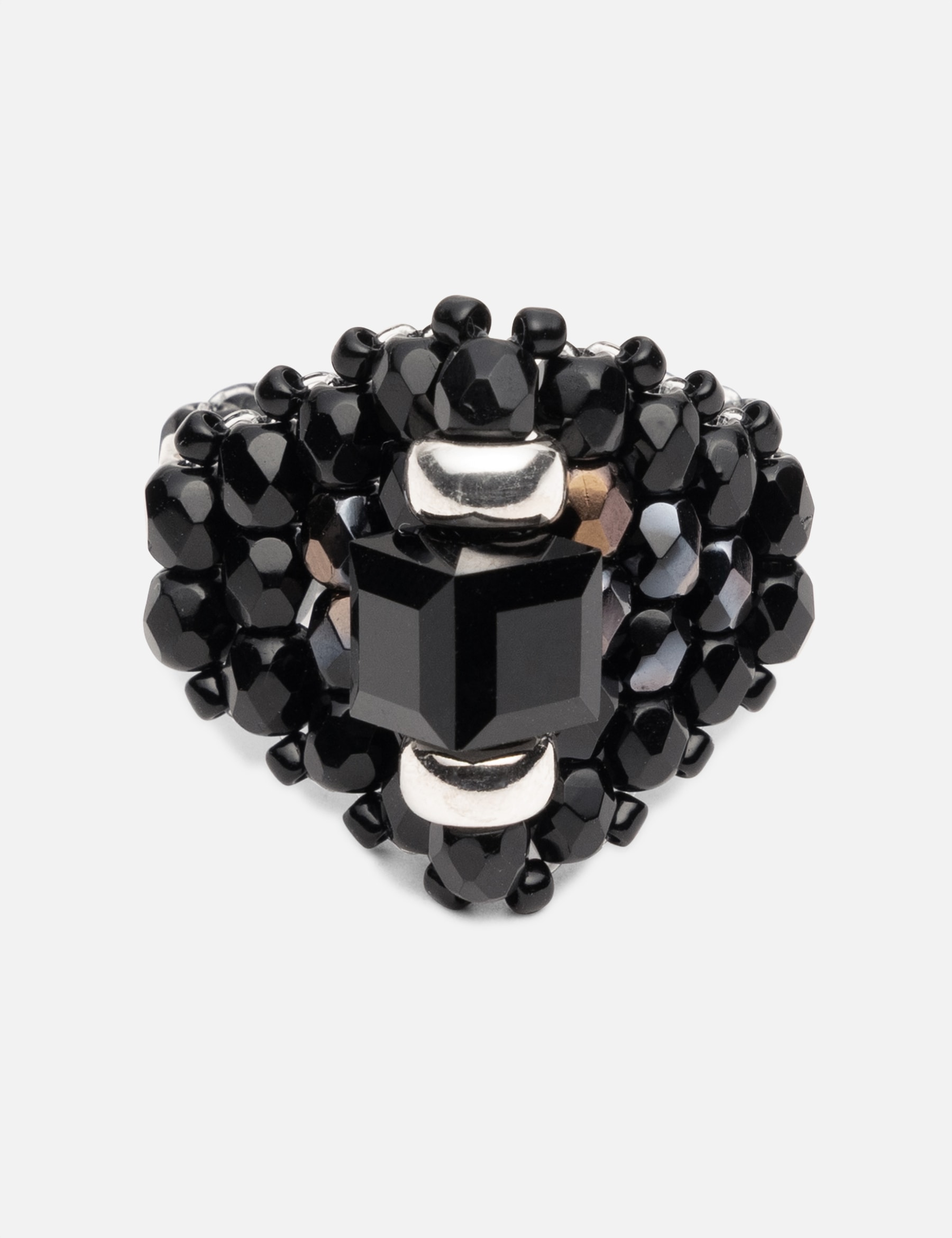 X Tie A Knot Square Crystal Beads Ring view 13