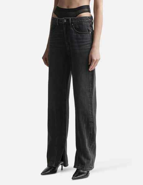 Pre-Styled Straight-Leg Slit-Hem Jeans view 7