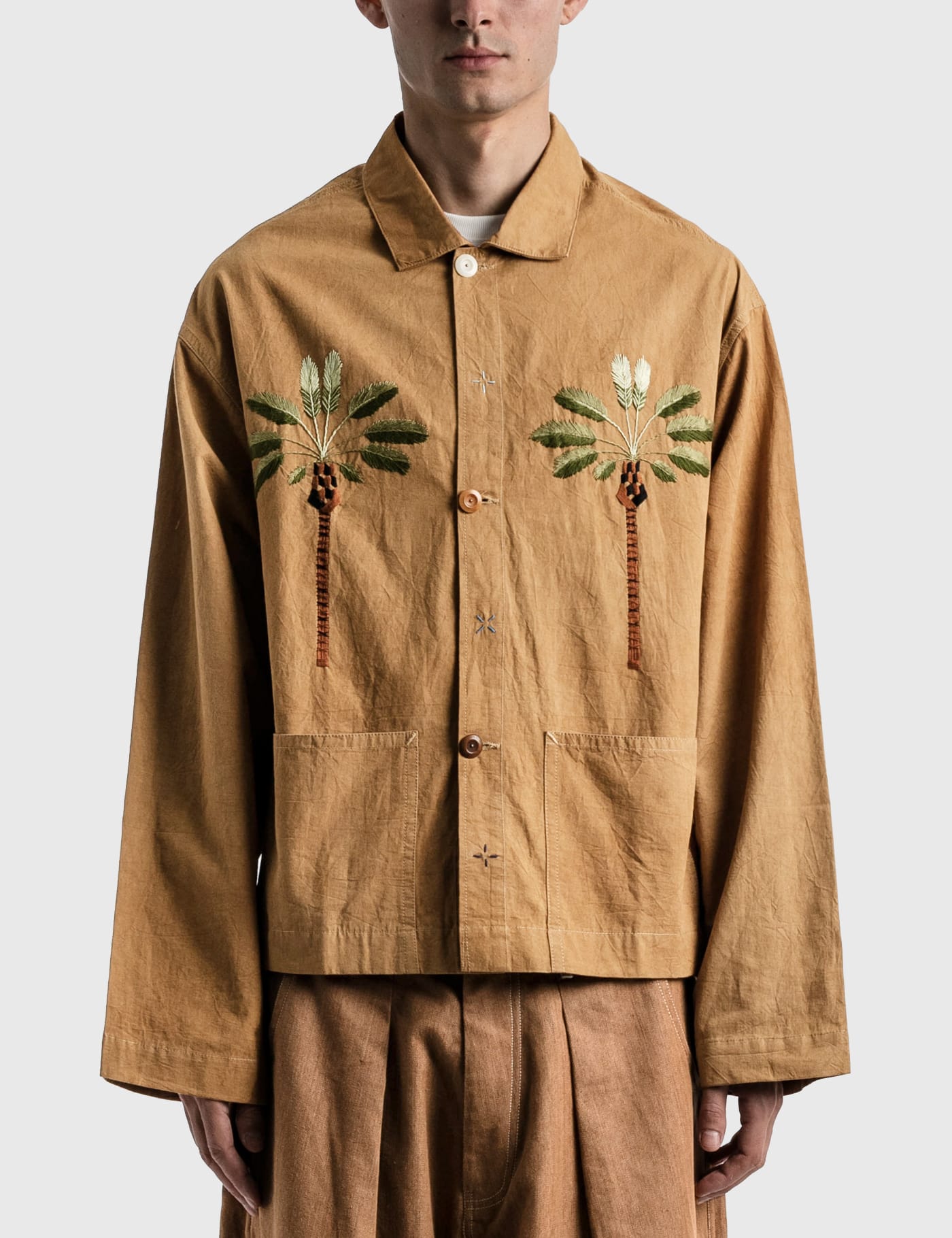 STORY mfg Mens Clothing Jackets Casual jackets Short On Time Embroidered Organic Cotton Chore Jacket in Natural for Men 