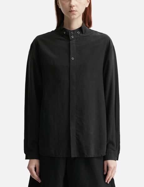 TEAM WANG design Acceptance Draped Stand-collar Shirt
