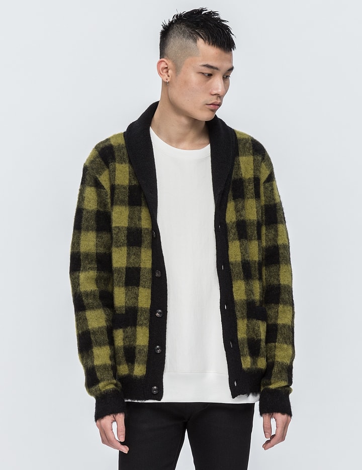 Mohair Block Check Cardigan (Type-1) Placeholder Image