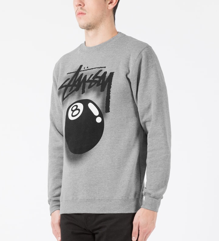 Heather Grey 8 Ball Shadow Crewneck Sweater Placeholder Image