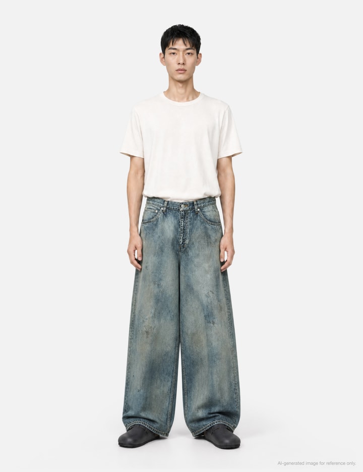 ANCELLM Straight Wide Denim Pants
