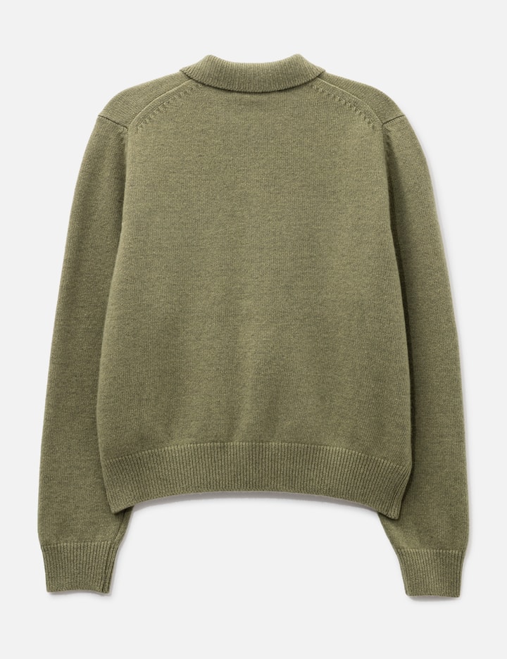 Moondal Pocket Collar Knit In Khaki