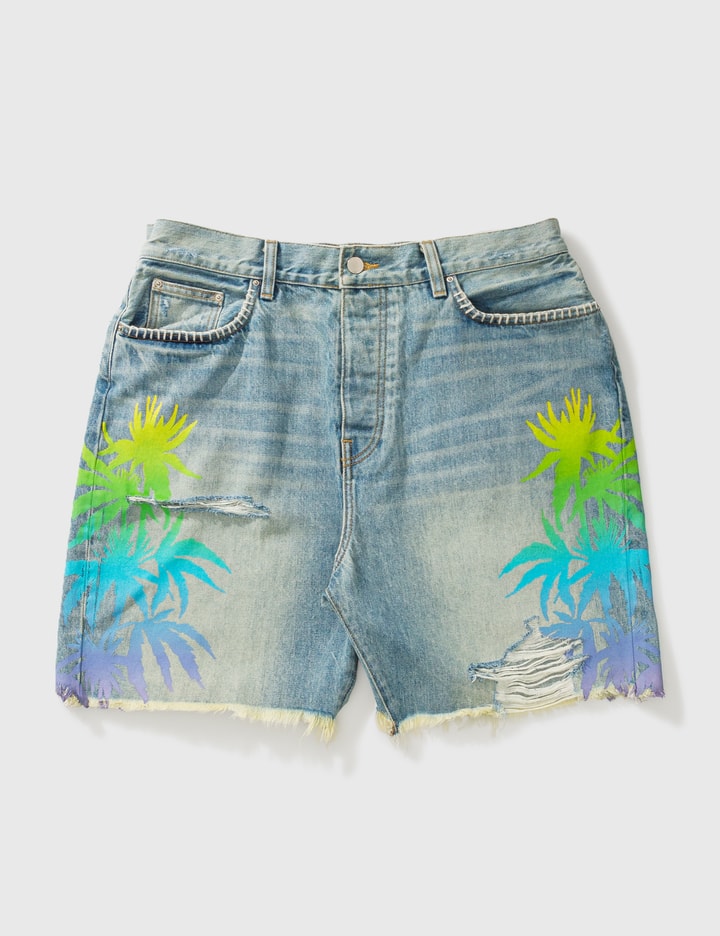Amiri Print And Embroidery Denim Shorts Placeholder Image