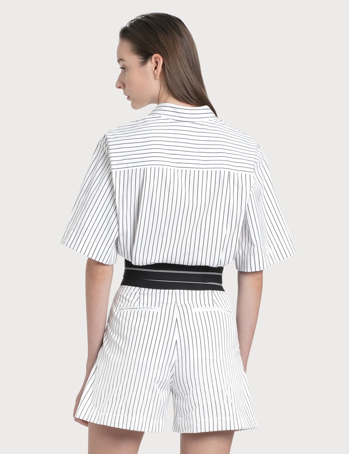 Striped Crop Shirt With Logo Elastic Placeholder Image