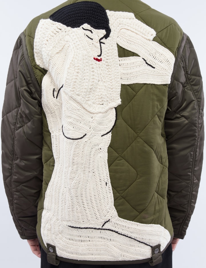 Crochet Back Quilted Military Jacket Placeholder Image