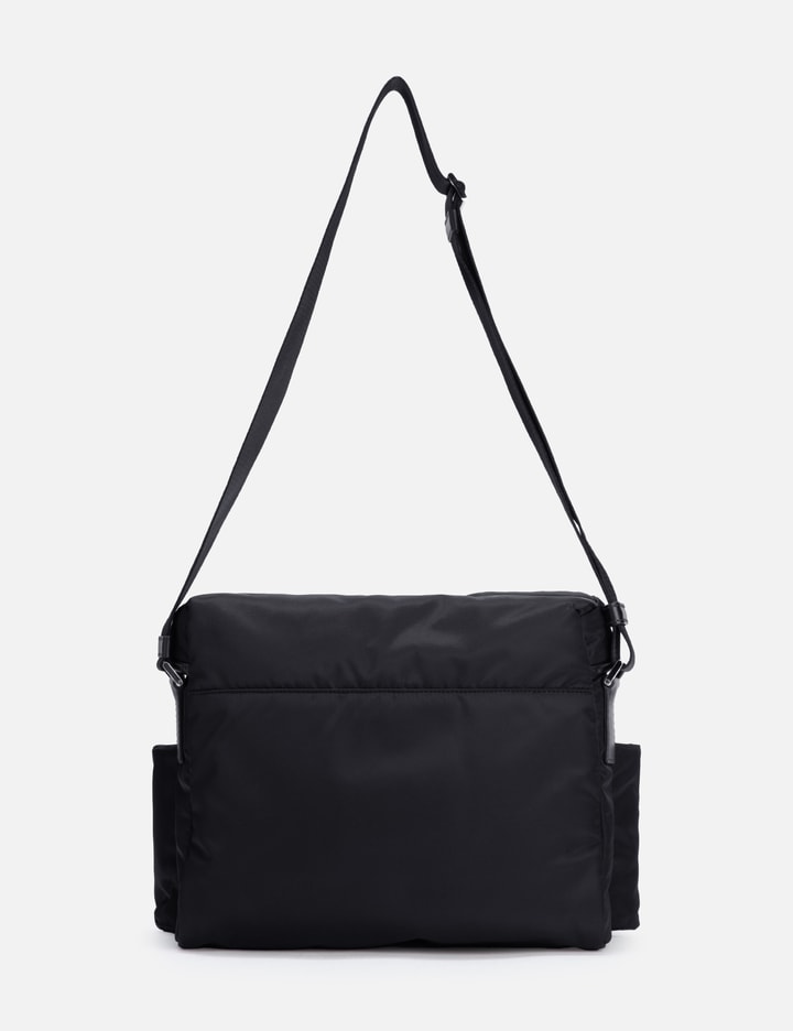 Shop Prada Re-nylon And Leather Shoulder Bag In Black