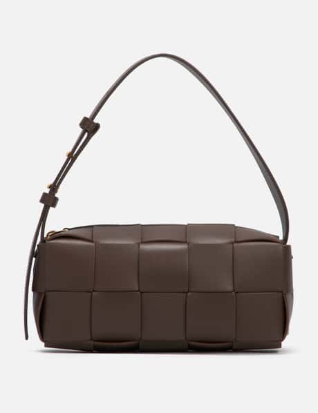 Bottega Veneta Leather Intreccio Cassette Cross-body Bag - Gold - One Size