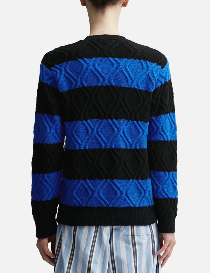 BLOCK STRIPED CREW NECK SWEATER Placeholder Image