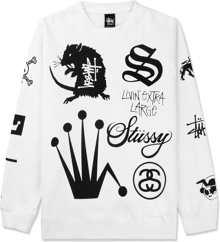 White Crown Collage Crewneck Sweater Placeholder Image