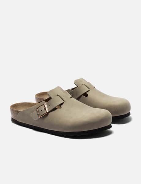 Birkenstock Boston Soft Footbed - Tobacco Brown nubuck clog with cushioned  cork footbed